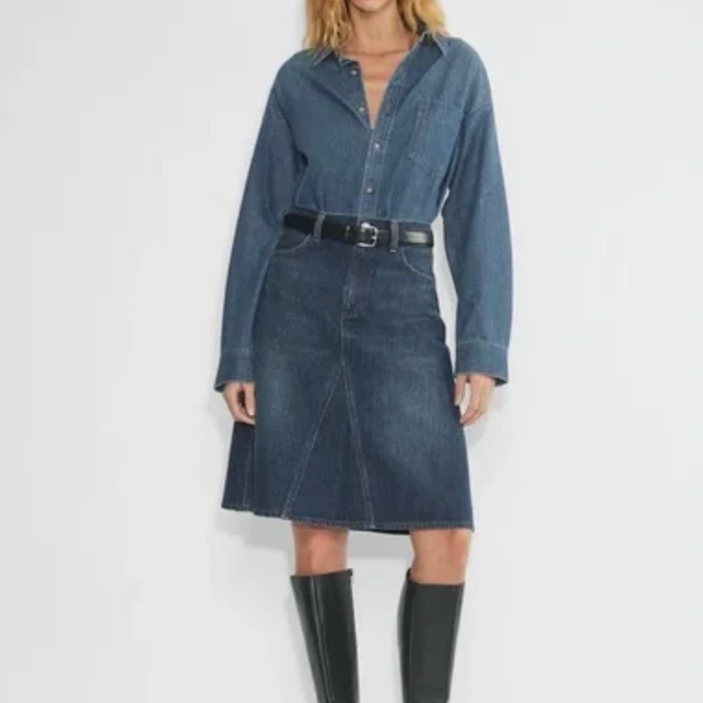 90s style denim skirt